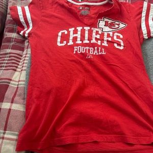 Kc chiefs small shirt and Xs small sweatshirt. Fit the same